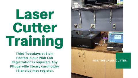 Third Tuesdays at 6 pm Hosted in our Pfab Lab Registration is required. Any Pflugerville library cardholder  18 and up may register.