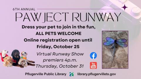 Event slide with date, time and photos of pets in costumes