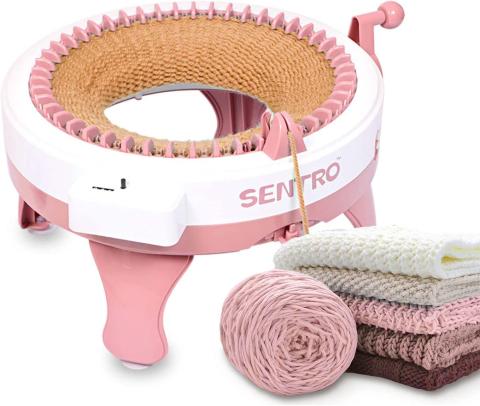 SENTRO 48 Needles Knitting Machine with Row Counter and Plain/Tube Weave Conversion Key