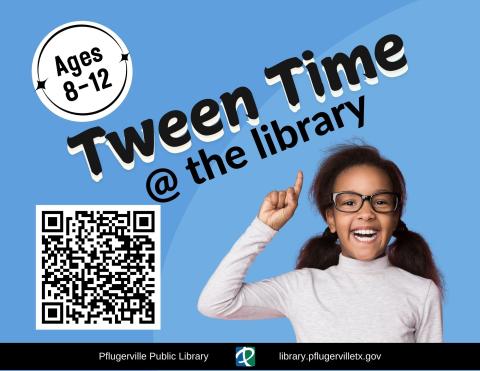 Tween Girl pointing to text saying Tween time