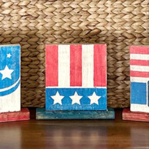 Wooden patriotic hat decorations 