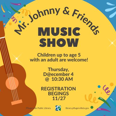 Graphic with guitar and information about Mr. Johnnyh's show