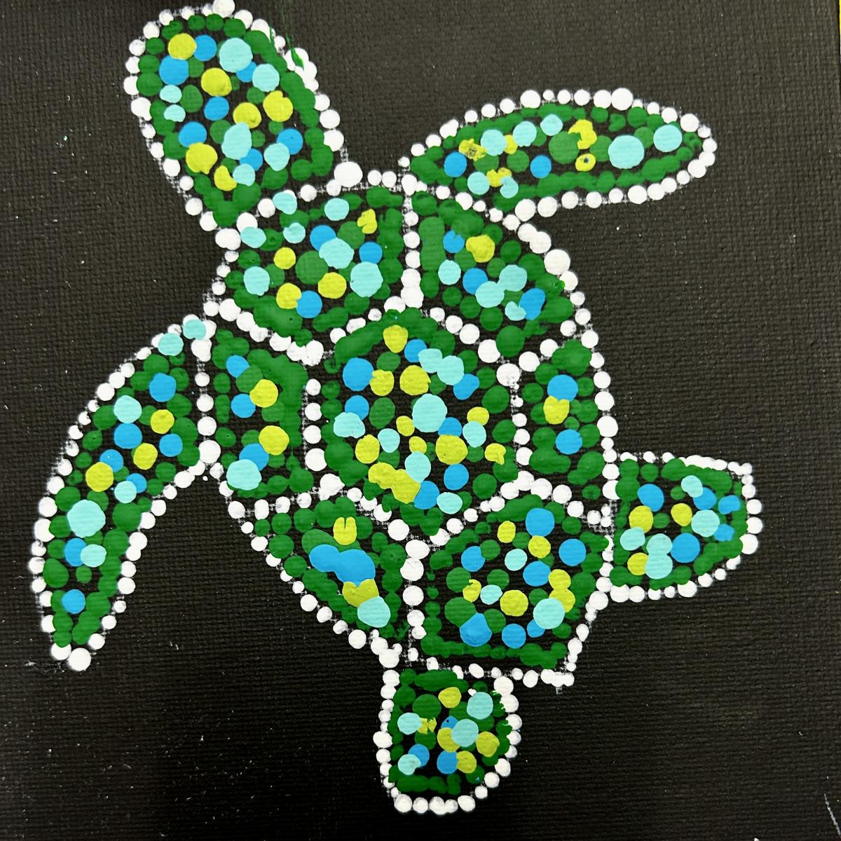 Dotted turtle canvas craft