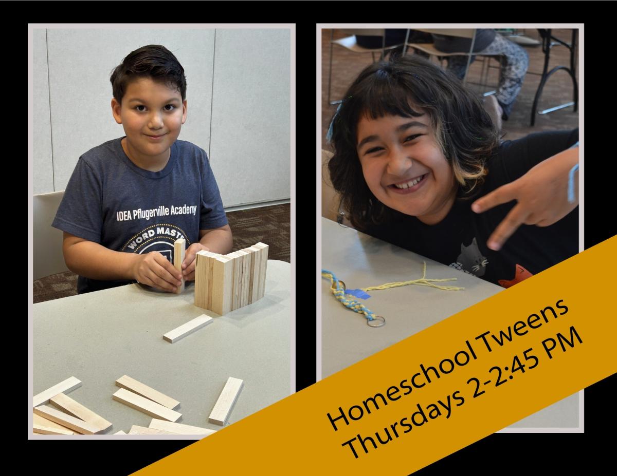 Tweens participating in library events